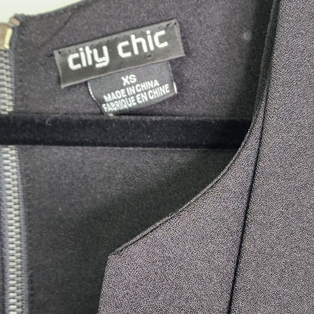 City Chic dress black size 14 (plus size XS) knee length flare - Picture 5 of 14